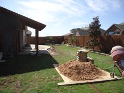 In progress of hardscape and landscape projects.