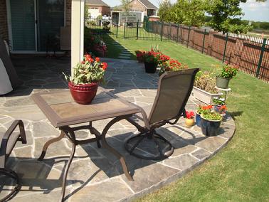 Flagstone patio install in Frisco, Stone work in little elm