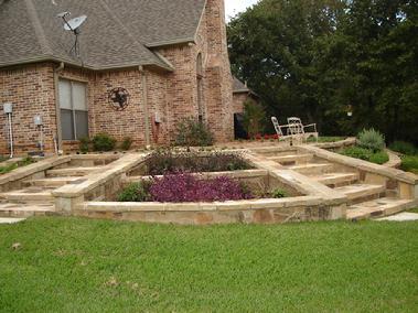 steps stairs walls beds planters rocks stonework garden ideas 