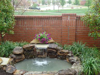 Pond with waterfall